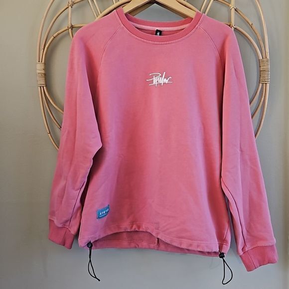 Aywter Popular Salmon Drawstring Waist Baggy Crewneck Graffiti Sweatshirt Sz XL - Picture 15 of 16